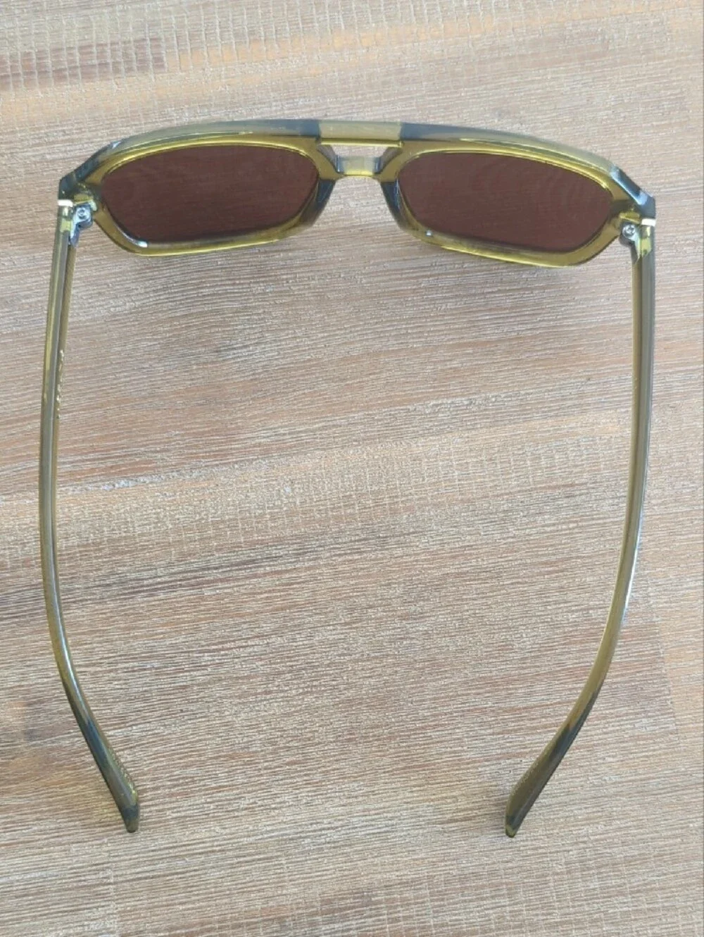 I-Sea Green Transparent Frame Sunglasses with Brown Lenses